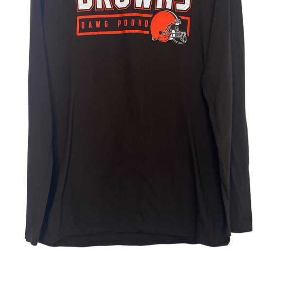 Cleveland Browns Dawg Pound Long Sleeve Tshirt Mens Medium Brown NFL Football - Picture 4 of 7